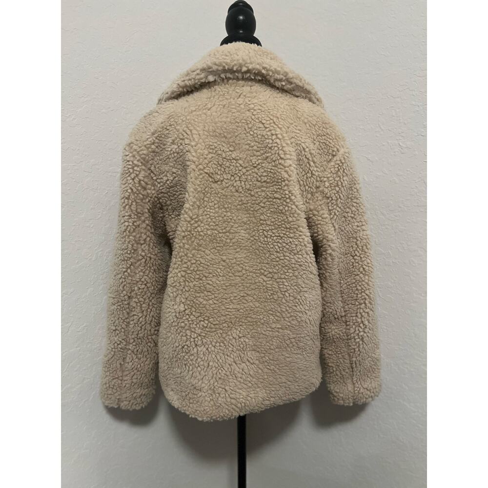 Aéropostale Solid Fuzzy Fleece Jacket Size Small Oversized Collar Pockets - Picture 3 of 8